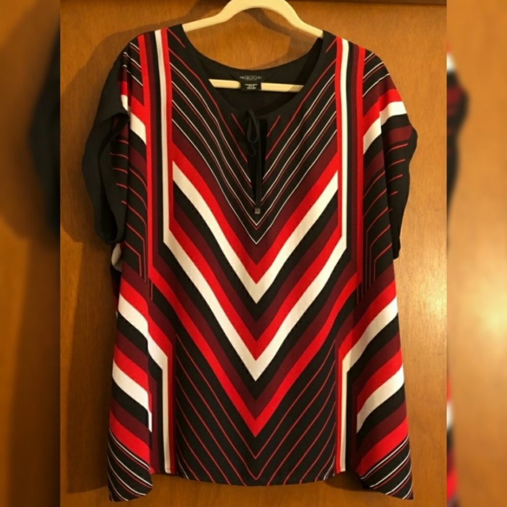 Penningtons Addition-elle Striped Shirt Top Shirt Size 24 4x 3x